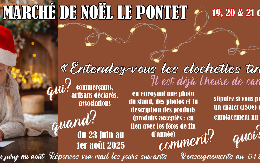Appel à candidature pour le marché de Noël 2025