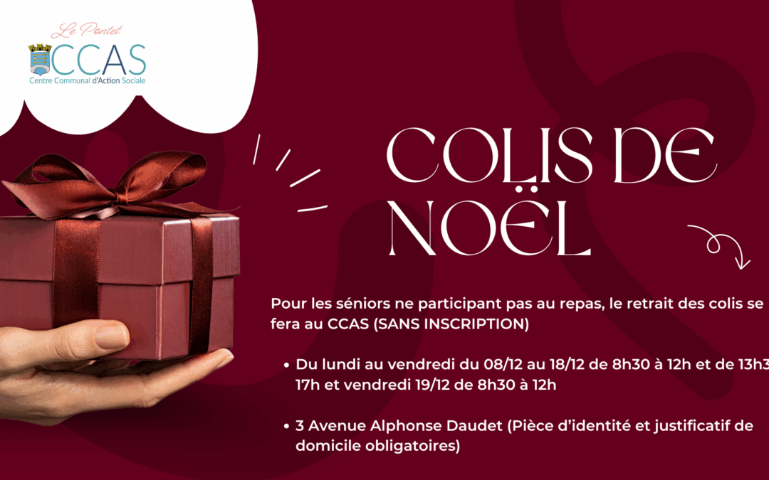 COLIS DE NOËL – RETRAIT AU CCAS DU 08/12 AU 19/12