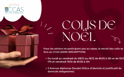 COLIS DE NOËL – RETRAIT AU CCAS DU 08/12 AU 19/12