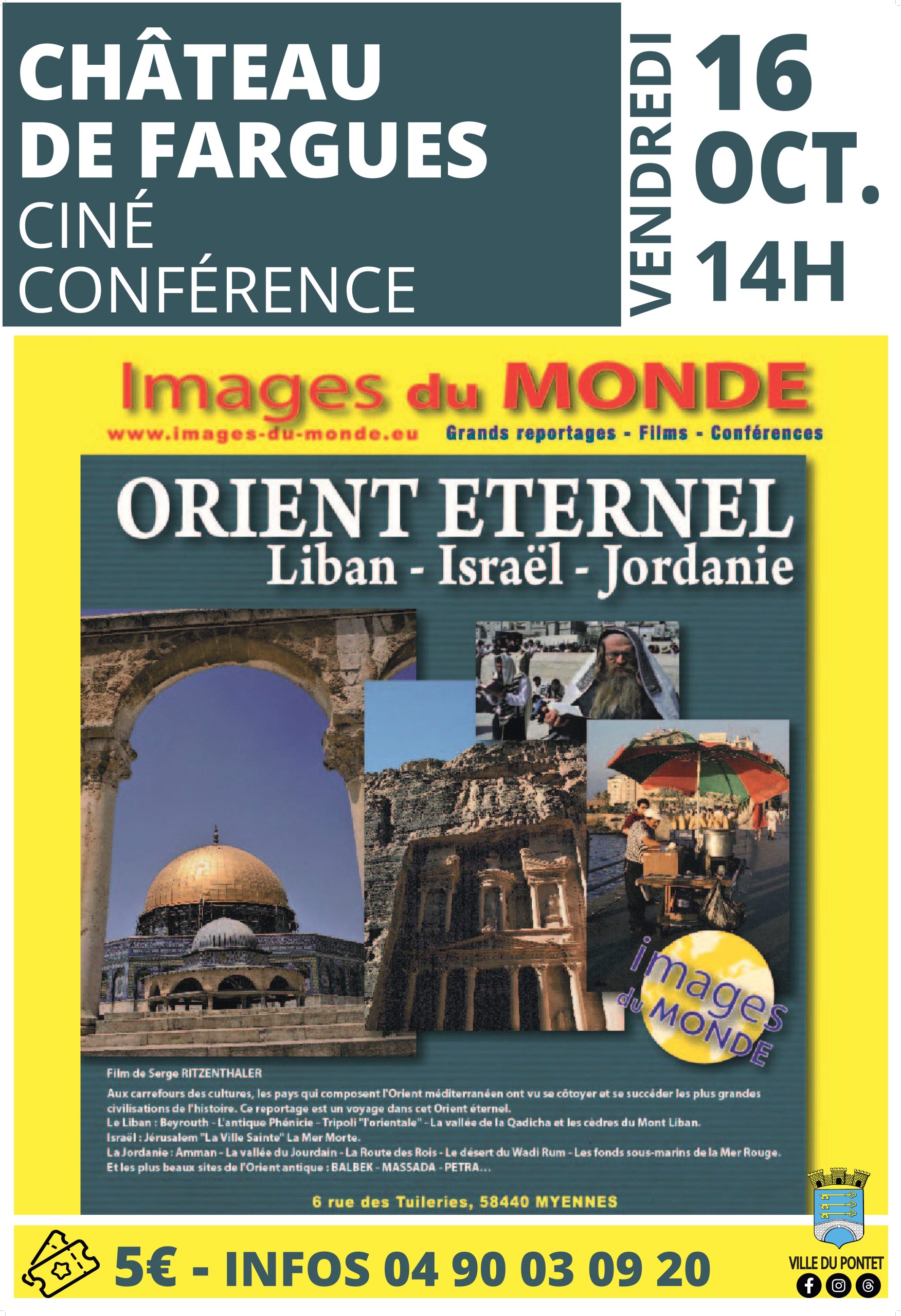 CINÉ-CONFÉRENCES IMAGES DU MONDE : "Orient éternel - Liban, Israël, Jordanie"